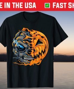 Baseball Player Skull Pumpkin Skeleton Ghost Halloween T-Shirt