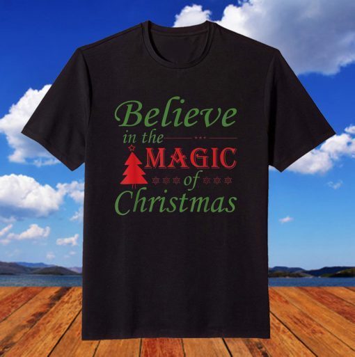 Believe In The Magic Of Christmas Xmas Tree Matching Family T-Shirt