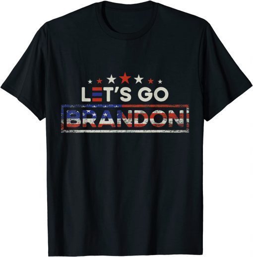 BidenLet's Go Brandon Biden Chant, Impeach Biden US Flag T-Shirt