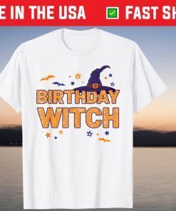 Birthday Witch Cool October Birthday Girl Boy Halloween Costume T-Shirt