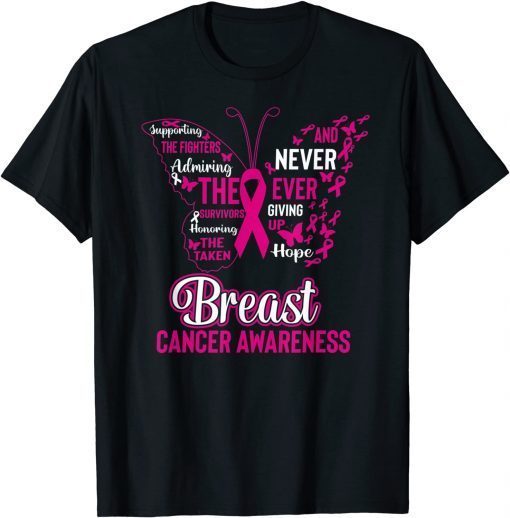 Breast Cancer Awareness Butterfly Pink Ribbon Hope Classic Shirt