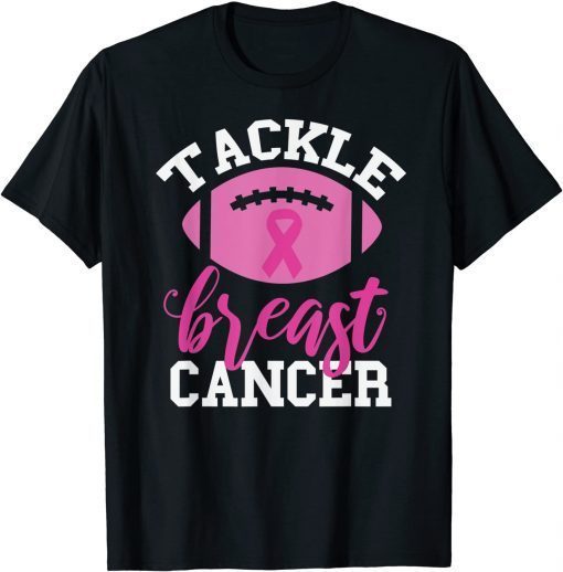 Breast Cancer Awareness Football Ribbon Tackle Breast Cancer Gift Shirt