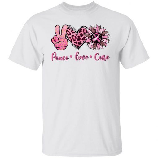 Breast Cancer Peace Love Cure 2021 Shirt