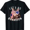 Cat US Flag Let's go Brandon Unisex Shirt