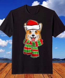 Christmas Dog Christmas Decorations Corgi Pajama Santa Hat T-Shirt