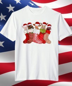 Christmas Farm Animals In Sock T-Shirt