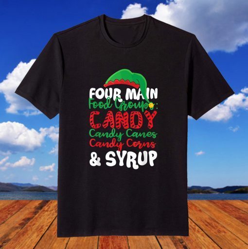 Christmas Four Main Food Groups Elf Buddy Holiday T-Shirt