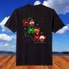 Christmas Ho Ho Ho Santa Reindeer Snowman Face Mask Pajama T-Shirt