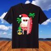 Christmas In July Party Costume Clothing Santa Surfing Tee Shirt