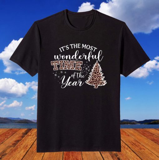 Christmas It's The Most Wonderful-Time Of The Year Leopard T-Shirt