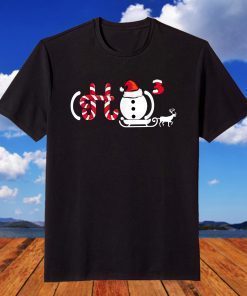 Christmas X 3 Candy Snowman Santa Reindeer Xmas T-Shirt