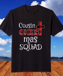 Cousin Christmas Squad matching Buffalo Plaid Pjs Christians T-Shirt