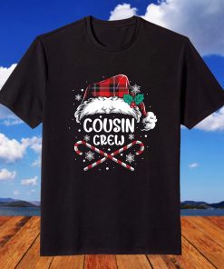 Cousin Crew Santa Red Plaid Xmas T-Shirt