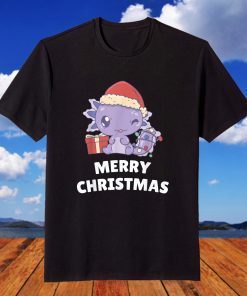 Cute Baby Axolotl Merry Christmas Pajama Kawaii Pastel Goth T-Shirt