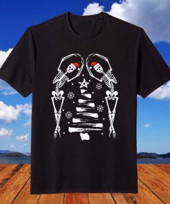 Dancing Skeleton Christmas Dead Inside But Merry Xmas T-Shirt