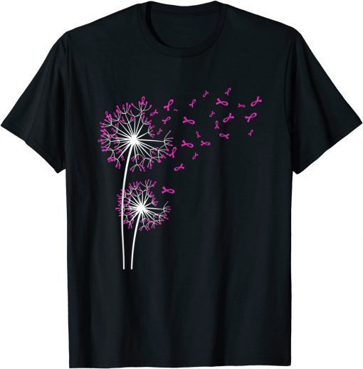 Dandelion Faith Hope Love Breast Cancer Awareness Flower Unisex Shirt