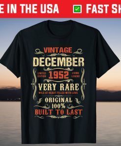 December 1952 69 Year Old 69th Birthday T-Shirt