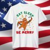 Eat Sleep And Be Merry Xmas Animal Christmas Sloth T-Shirt