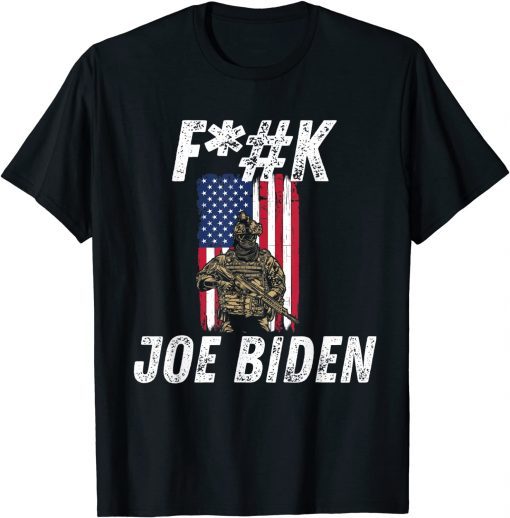 F Joe Biden US Soldier and American Flag Gift T-Shirt