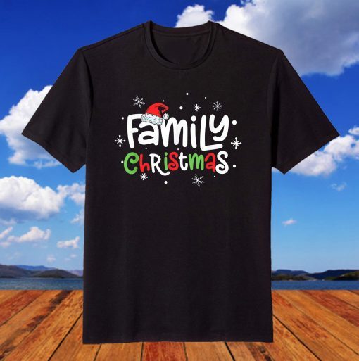 Family Christmas 2021 Matching Pajamas With Santa Hat T-Shirt