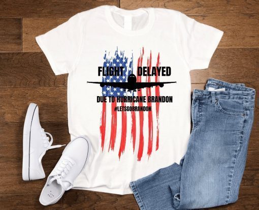 Flight Delayed Due To Hurricane Brandon Lets go Brandon Usa Flag Gift Shirt