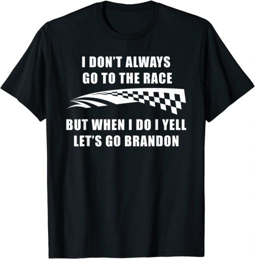 Funny Let's Go Brandon Checker Stripe Racing Meme 2021 Shirt