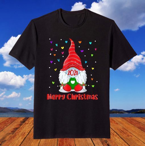 Gnome In Mask Gnome In Mask Merry Christmas Unisex T-Shirt