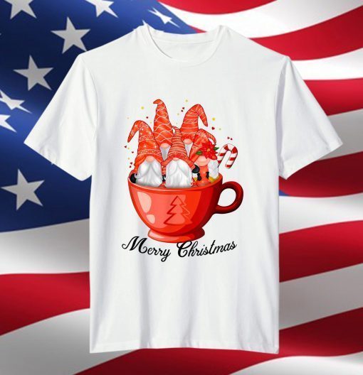 Gnomes In Cup Hot Chocolate Lovers Christmas Pajama T-Shirt