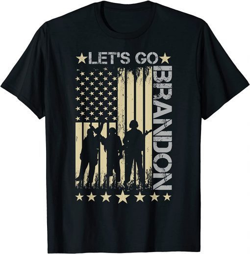 Gun American Flag Patriots Let's Go Brandon Chant Gift Shirt