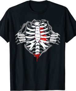 Halloween Skeleton Ribcage Zombie Costume Unisex Shirt