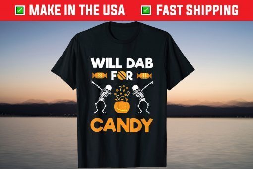 Halloween Will Dab For Candy Skeleton Dancing Pumpkin T-Shirt