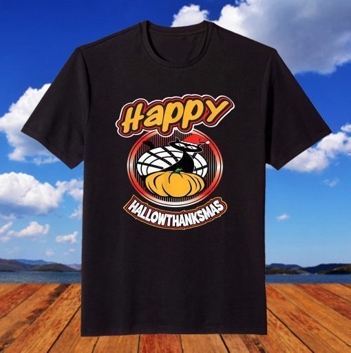 Happy Hallothanksmas, Cats, Halloween Thanksgiving Christmas T-Shirt