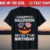 Happy Halloween Birthday Pumpkin Flag T-Shirt