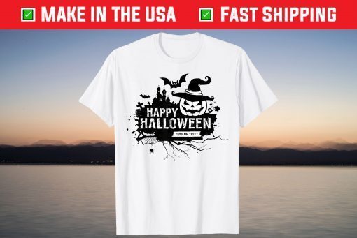 Happy Halloween Costumes Funny Pumpkins House Men Women Kids T-Shirt