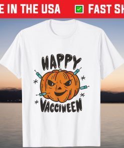 Happy Vacciween Pumpkin Vaccination Halloween T-Shirt