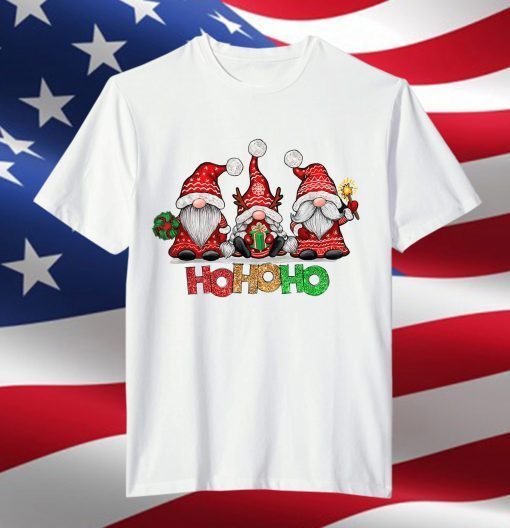 Ho Ho Ho Merry Christmas Santa Claus Gnome Reindeer Holidays T-Shirt