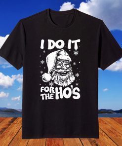 I Do It For The Ho's Funny Christmas Santa Xmas T-Shirt