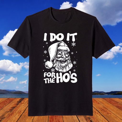 I Do It For The Ho's Funny Christmas Santa Xmas T-Shirt