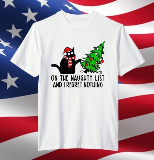 I Regret Nothing Black Cat Ornament Christmas Pajamas T-Shirt