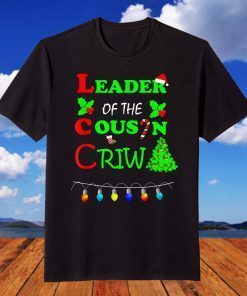 Leader Of The Cousin Crew Christmas Lights Holiday T-Shirt