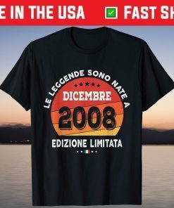 Legends Are Born in December 2008 13 Years Birthday T-Shirt