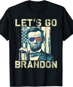 Let's Go Brandon Abraham Lincoln Us Flag Unisex Shirt