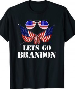 Let's Go Brandon American Flag Glasses Impeach Biden Unisex Shirt