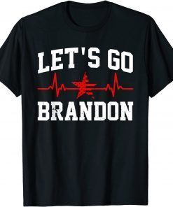 Let's Go Brandon American Flag Heartbeat Unisex Shirt