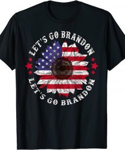 Let's Go Brandon American Flag Sunflower Unisex T-Shirt