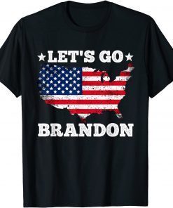 Let's Go Brandon American Flag with Us Flag 2021 T-Shirt