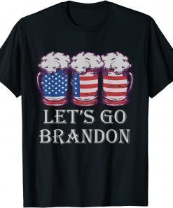 Let's Go Brandon Beer Drinking US Flag T-Shirt