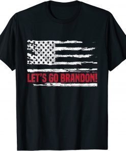 Let's Go Brandon Biden Chant Impeach Biden USA Flag T-Shirt