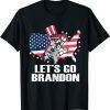 Let's Go Brandon Cat Conservative US Flag Us 2021 T-Shirt
