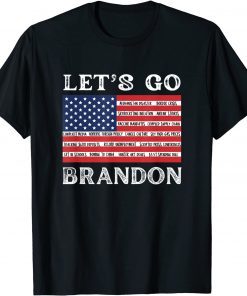 Let's Go Brandon Chant Anti-Liberal Biden Failures List 2021 Shirt